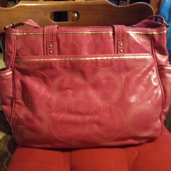 Coach Pink Patent Leather Baby Bag F19911 - Picture 14 of 16